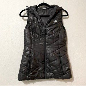 4/$20 New Balance hooded puffy vest black camo women's S